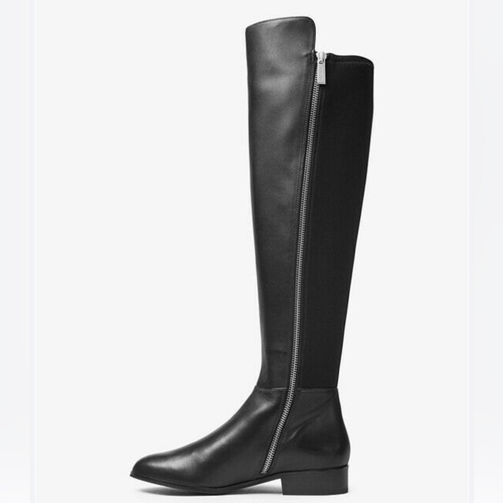 Michael Michael Kors bromley black Napa leather tall zippered classic boots 6.5